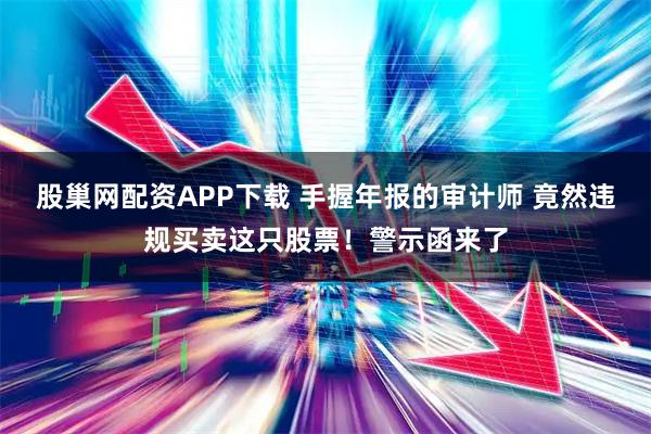 股巢网配资APP下载 手握年报的审计师 竟然违规买卖这只股票！警示函来了