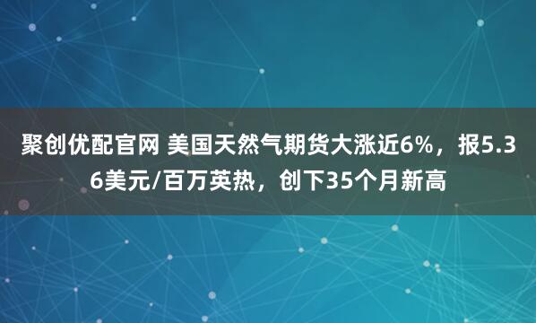 聚创优配官网 美国天然气期货大涨近6%，报5.36美元/百万英热，创下35个月新高